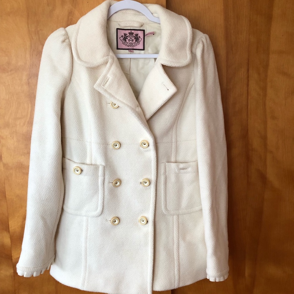 Juicy Couture White Wool Coat